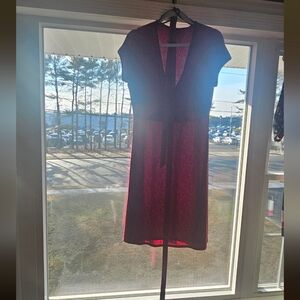 Elegant Red Dress with Roses